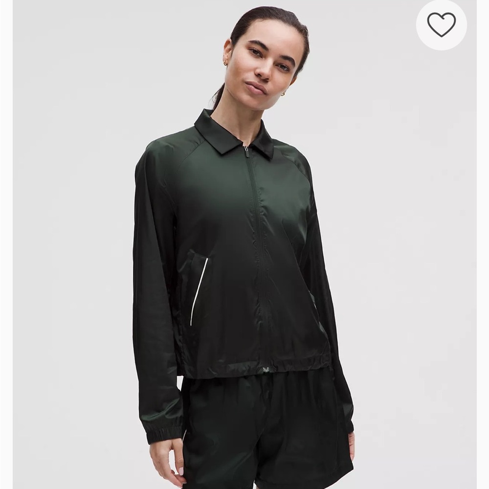 Lululemon Women's Dark Green Stretch Satin Nylon Jacket XL NWT